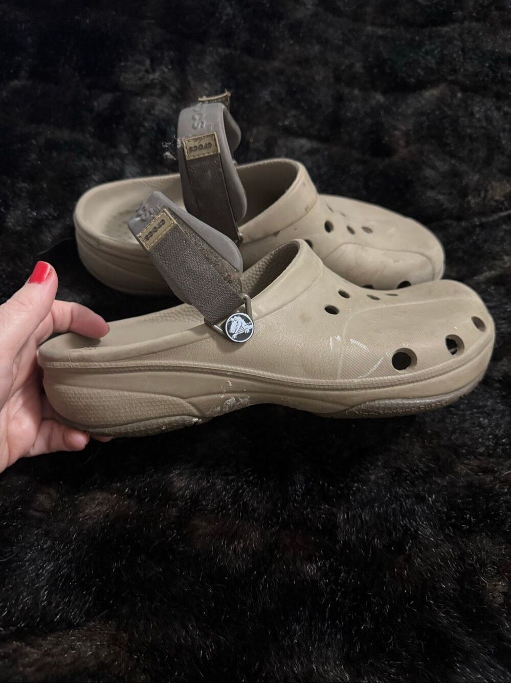 Crocs Unisex-Adult Classic All Terrain Clogs Shoes 8 Khaki slip on